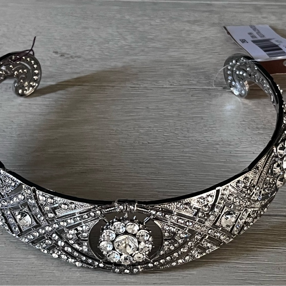 Silver Crystal Statement Necklace - image 6